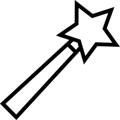 Magic Wand Outline Craft Design Svg File, Free Vectors File